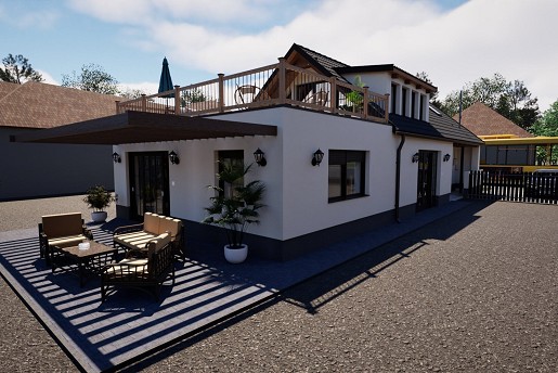 Földszint és tetőtér kialakítása